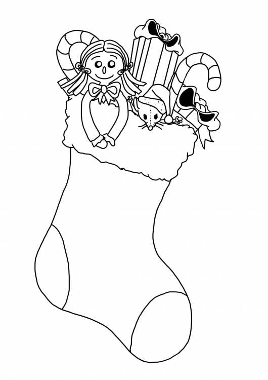 Join in the fun and bring color to Santa's Village with this coloring page featuring a stocking from the North Pole! What surprise do you think is inside it?