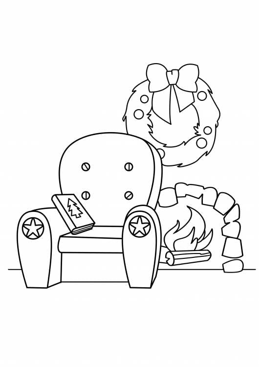 Join in the fun and bring color to Santa's Village with this coloring page featuring a chair and fireplace scene from the North Pole! Perfect for an elf nap!