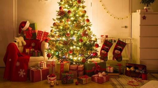 Explora las historias mágicas de la aldea de Santa en el Polo Norte con la foto - Árbol de Navidad con regalos - en el álbum de Santa Claus.